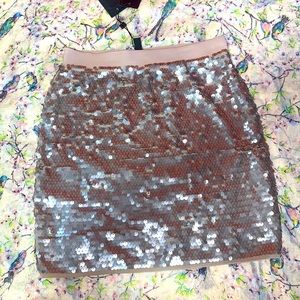 BCBG Beige Sequins Skirt